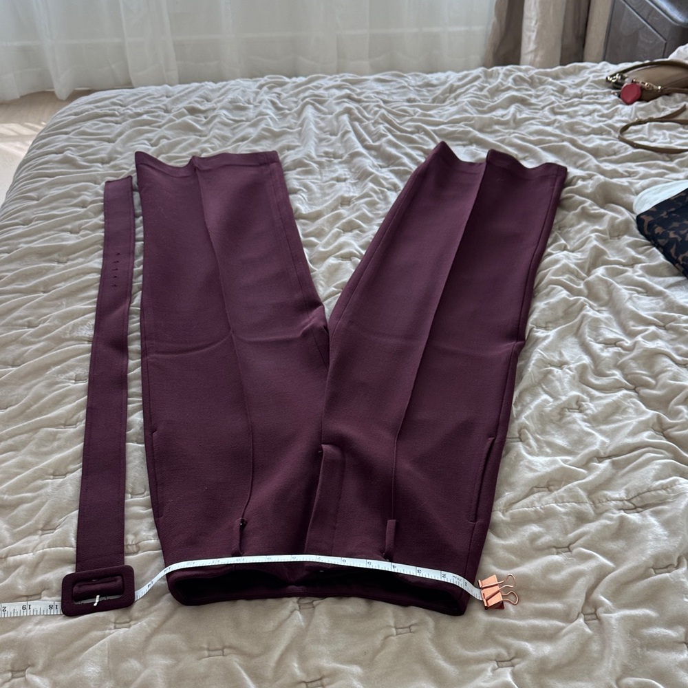 Theory Rich Burgundy Trousers with Belt